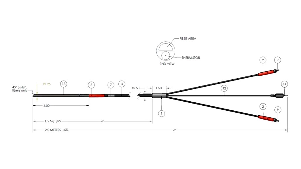 氧传感器探头的技术图纸