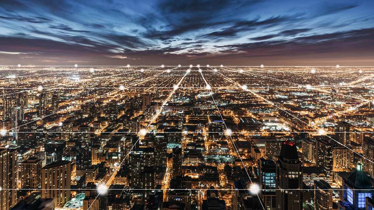 city connected through lights