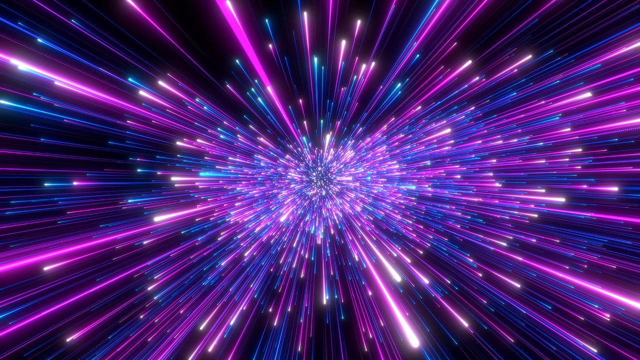 Light streaks with purple and blue hues